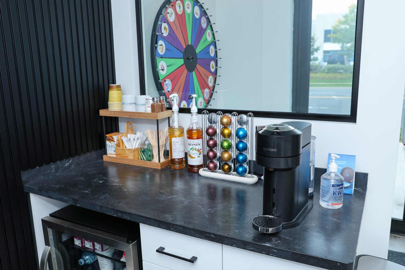 Coffee and refreshment bar beside the prize wheel